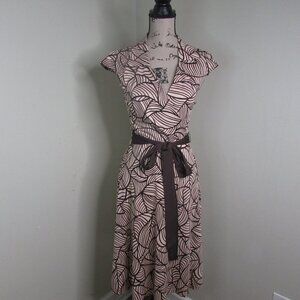 Alyn Paige Dress M Brown Cream